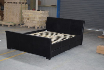 OEM estofado quadro do ODM da cama de plataforma da tela da rainha de Sunny Black Velvet Fabric Bed