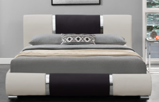 ODM estofado tamanho do OEM de Gray White da luz do quadro da cama de plataforma da rainha