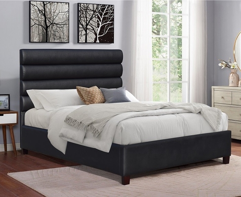 Tela de linho preta rei estofado Size Bedroom Funiture do quadro 6ft da cama