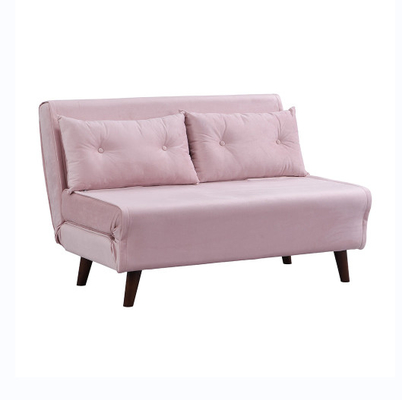 Tri dobrável estofado roda o veludo cor-de-rosa Sofa Bed Chair de Seater do Daybed 2