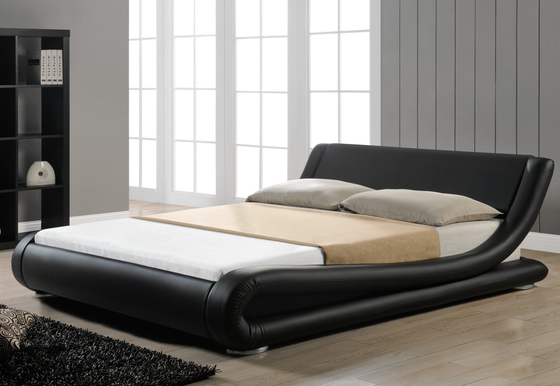 Estrado de cama estofado luxuoso Chesterfield cabeceira curvada king size
