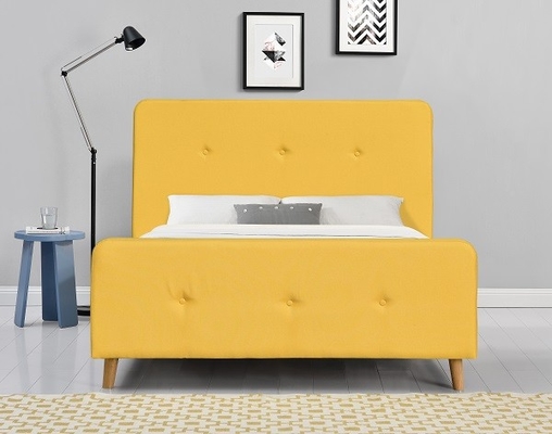 Fabricante estofado da cama do tamanho da rainha do quadro da cama tela escandinava moderna