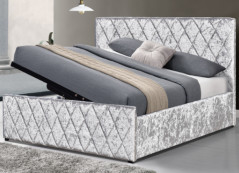 Cama estofada de armazenamento de veludo esmagado multifuncional personalizada