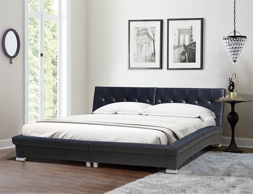 O rei preto Size Curved Faux cobre a mobília do quarto do grupo da cama