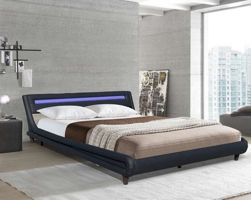 O falso luxuoso clássico cobre o ODM resistente acima estofado claro do OEM do risco da cama