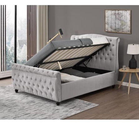 Olhar elegante estofado luxuoso do quadro da cama do estilo moderno