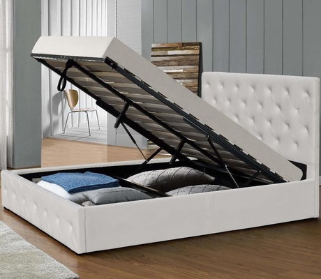 Tamanho dobro branco 500 de gás do elevador libras de cama do armazenamento com 28 venezianas
