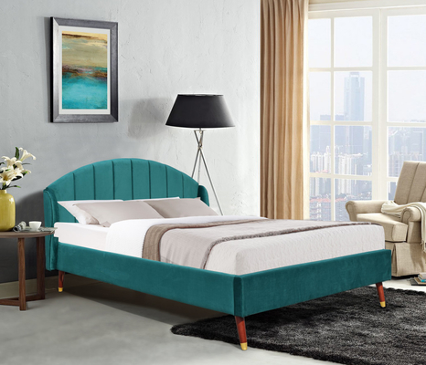 O Oem moderno do projeto estofou a madeira compensada dobro de veludo do tamanho do quadro de madeira da cama