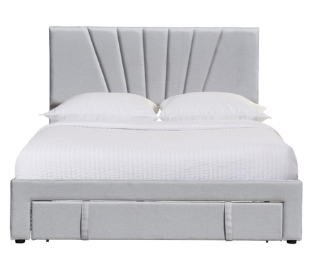 80 x 60 polegadas de cama estofada Queen Size Linen Tecido gaveta em pedestal