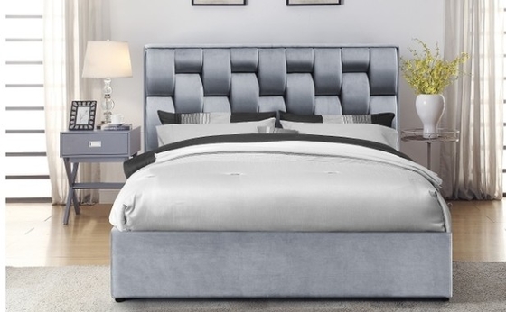 Trundle estofado cama de dia de tecido de veludo armazenamento quadro de cama com cabeceira de moda