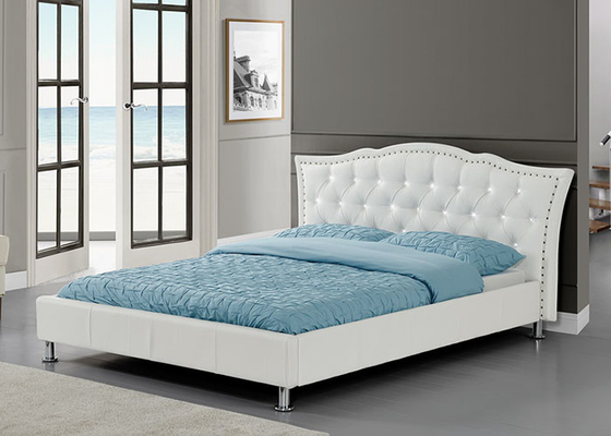 Quadro de cama de tamanho completo - Cama de plataforma com cabeceira de estofamento de couro falso