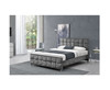 Quadro da cama do tamanho de Crystal Button European Style King com tela esmagada cabeceira de veludo