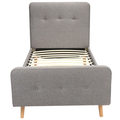 As únicas crianças do tamanho estofaram o ODM de Grey Linen Fabric da luz da madeira compensada da cama