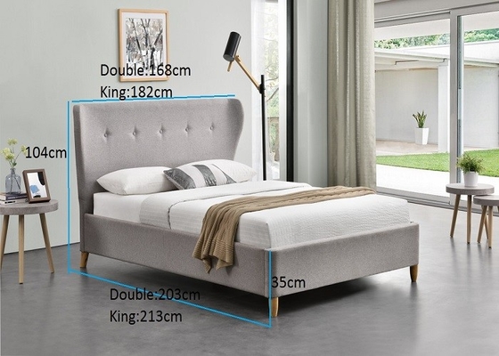 Cama estofada crianças do dobro da tela com a cabeceira alta adornada