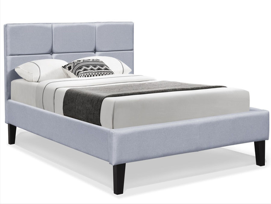Plataforma Grey Wooden Ottoman Bed do colchão do quadro da cama da tela do tamanho da rainha da madeira compensada