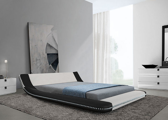 Rei real Size do quarto de couro macio moderno de Tatami do quadro da cama grande