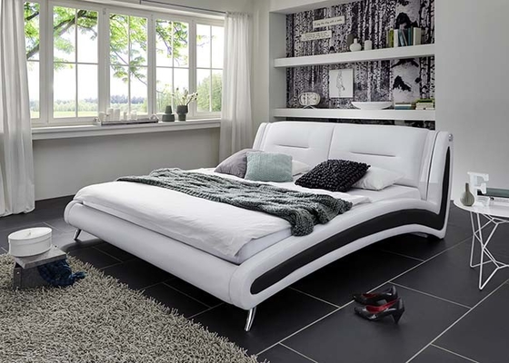 Mobília curvada real do quarto do rei Size Bed Set do clássico luxuoso do otomano