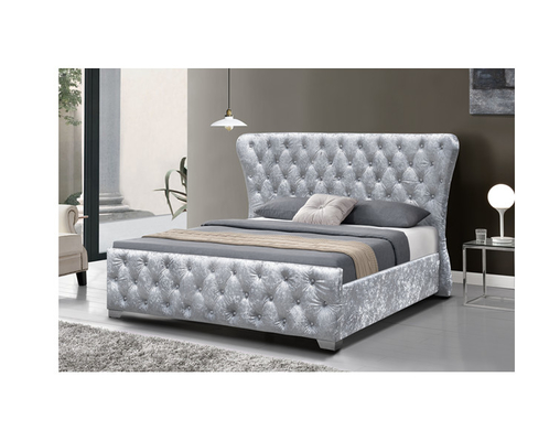 Quadro esmagado da cama da mobília da casa do dobro de veludo com botões