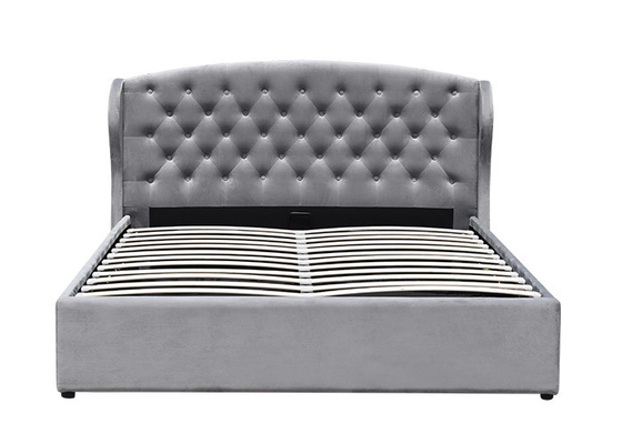 O pé adornado otomano da cama de um armazenamento de 4 FT levanta o gás aberto com cinza da cabeceira