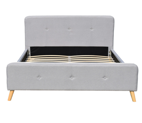 As crianças personalizadas estofaram o botão da cama adornado com tela Grey Easy Assemble claro