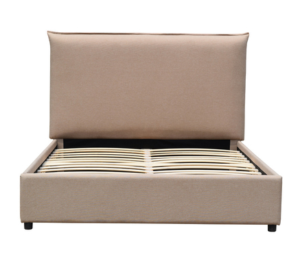 Claro de linho - o rei marrom Europen Style Modern do quadro da cama estofou a cama de plataforma