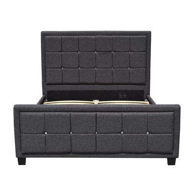 Botão estofado plataforma da tela do quadro da cama com Footboard