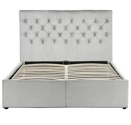 O rei Size Platform Tufted estofou o quadro da cama com cabeceira dos botões