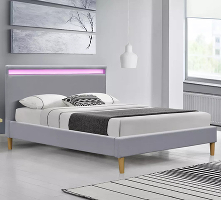 Stanlake Grey Light Up Bed Frame com cabeceira 140x200cm 160x200cm 180x200cm