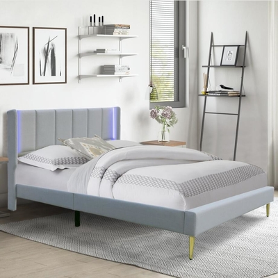 O ODM estofado tamanho do OEM do material da madeira compensada do quadro da cama da rainha personalizou