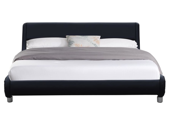 o falso do preto da madeira compensada cobre a forma estofada da curva do estilo de Europa da cama