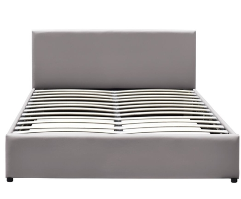 Dobro estofado Grey Plywood Faux Leather da cama do armazenamento do elevador de gás