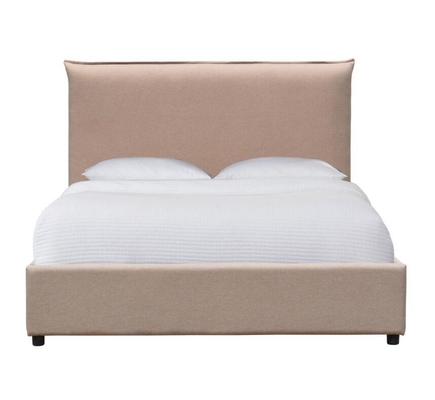Cabeceira alta confortável material da tela da espuma da madeira compensada do quadro do rei Size Upholstered Bed