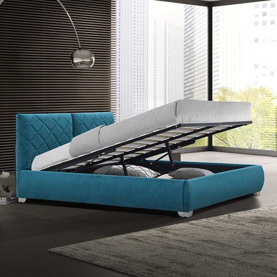 Cor opcional Tecido de veludo esmagado Elevador de gás Armazenamento de tamanho completo Cama confortável para dormir CE