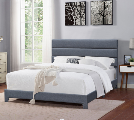 Cama de plataforma estofada da rainha tamanho moderno com a cabeceira ajustável da altura