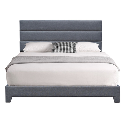 Cama de plataforma estofada da rainha tamanho moderno com a cabeceira ajustável da altura