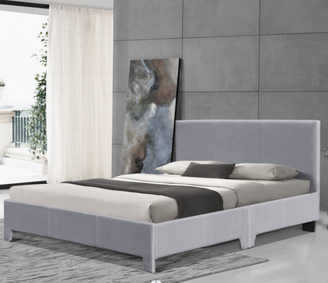 Tamanho dobro quadro estofado da cama de plataforma com o ODM de madeira resistente do OEM das venezianas