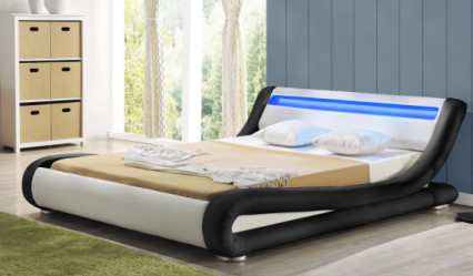 O diodo emissor de luz do tamanho da rainha estofou o estilo moderno confortável da tela do plutônio do quadro 4ft da cama