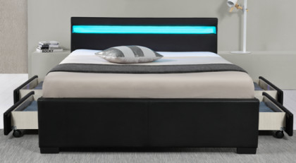 Quadro completo de cama com estação de carregamento LED