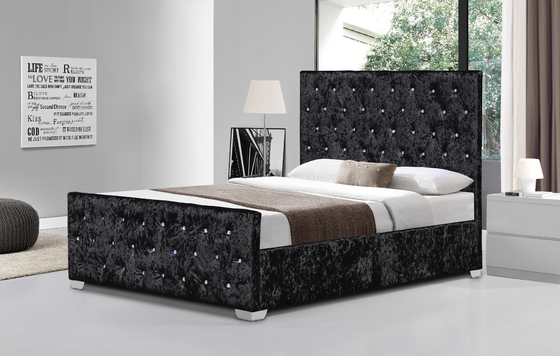 Da madeira dobro do tamanho do quadro da cama da tela de veludo do vinho tinto cama alta da cabeceira