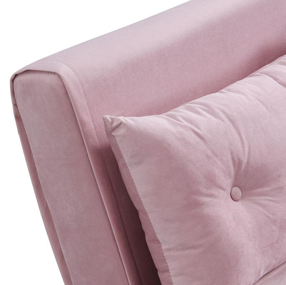 Tri dobrável estofado roda o veludo cor-de-rosa Sofa Bed Chair de Seater do Daybed 2