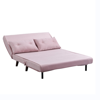 Tri dobrável estofado roda o veludo cor-de-rosa Sofa Bed Chair de Seater do Daybed 2