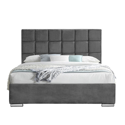 Cama escura 140x190cm de Grey Velvet Queen Lift Storage com elevação do colchão