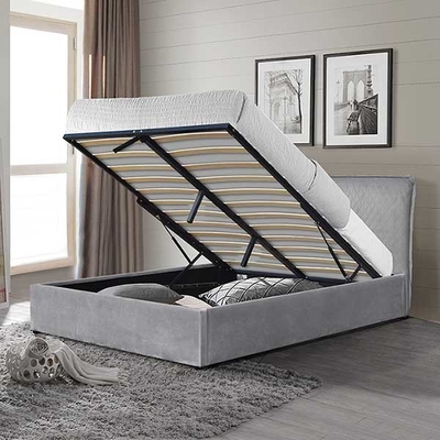O plutônio leve da cama do armazenamento de Grey King Size Gas Lift cobre com a cabeceira dobro do descanso