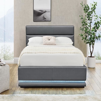 O diodo emissor de luz dobrado Grey Tufted Storage Bed No claro de 90x190 CM estofou a cama