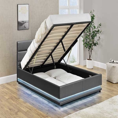 O diodo emissor de luz dobrado Grey Tufted Storage Bed No claro de 90x190 CM estofou a cama