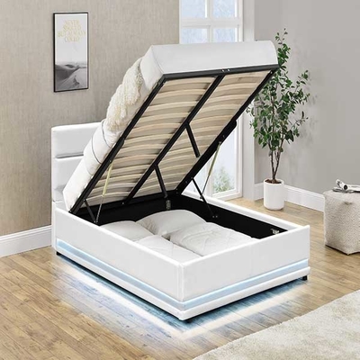 Elevador de gás automático do quadro branco da cama do diodo emissor de luz da plataforma de 150x200 CM com caixa de armazenamento