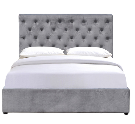 Cama estofada tamanho king size alta e confortável com botões tufados cabeceira cama de armazenamento com elevador a gás
