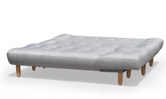 Sofá cama futon dobrável em forma de l cinza escuro poliéster estofado moderno conversível