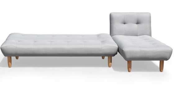 Dobradura em forma de L Sofa Bed Blue/venda por atacado cama de Grey Polyester Upholstered Modern Sofa