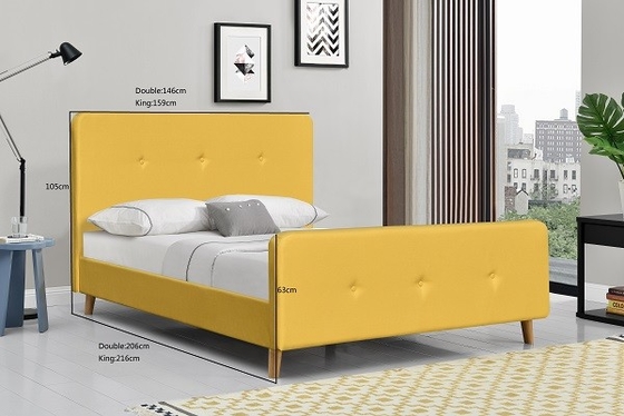 Fabricante estofado da cama do tamanho da rainha do quadro da cama tela escandinava moderna